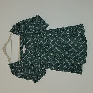 LOFT EYELET PUFF SLEEVE SQUARE NECK TOP